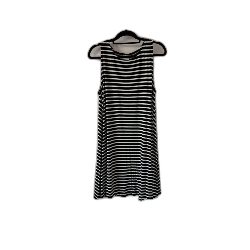 🖤 Ann Taylor LOFT Black & White Striped T-Shirt Dress
